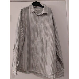 Men's Free Assembly Green Striped Dress Casual Shirt Button Down Size 3XL EUC